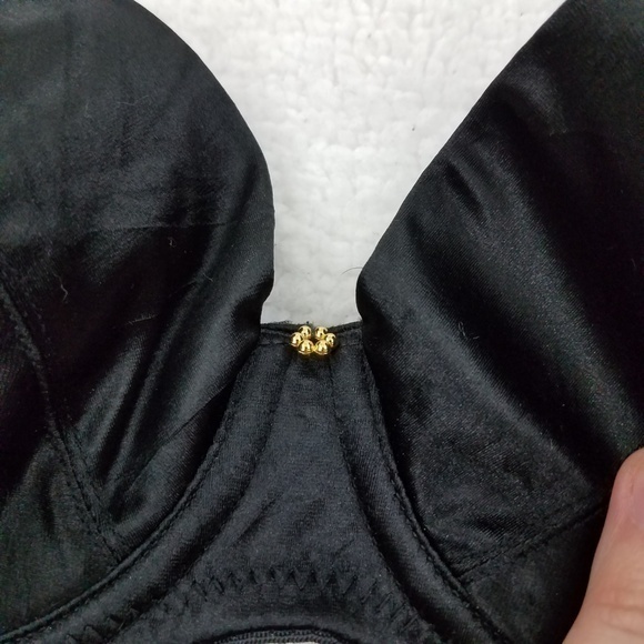 Vogue Dessous Bra‎ 34C Black Satin Strappy Underwir - Picture 3 of 7